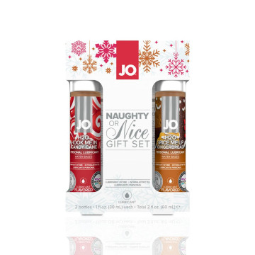Набір лубрикантів JO Naughty or Nice Gift Set – Candy Cane & Gingerbread (2x30 мл) – купити