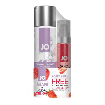 Комплект JO GWP — Agape 120 ml & Oral Delight — Strawberry 30 мл – купити