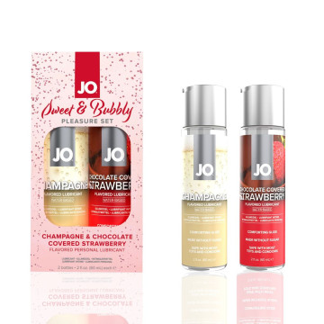 Набір лубрикантів JO Sweet&Bubbly — Champagne & Chocolate Covered Strawberry (2x60 мл) – купити