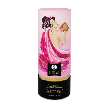 Пінлива сіль для ванни Shunga Dead Sea salt Oriental Crystals — Rose Petal, сіль Мертвого моря, 500 г – купити