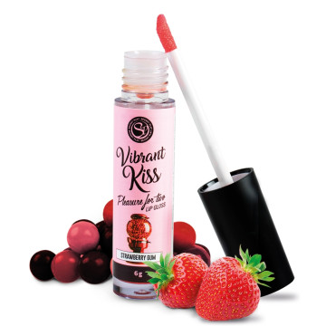 Блиск для губ з ефектом вібрації Secret Play - LIP GLOSS Vibrant Kiss Strawberry Gum, 6 г – купити