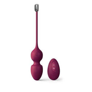 Вагінальні кульки Dorcel LOVE BALLS PLUM, вібрації та рухи внутрішньої кульки, пульт ДК – купити