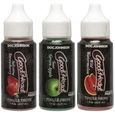 Набір крапель для мінету Doc Johnson  GoodHead - Tingle Drops (Watermelon, Green Apple, Strawberry)