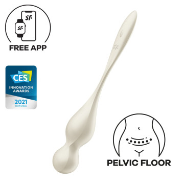 Вагінальні смарт-кульки з вібрацією Satisfyer Love Birds 1 Connect App White, 78 г – купити
