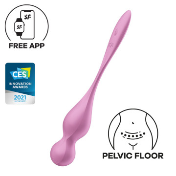 Вагінальні смарт-кульки з вібрацією Satisfyer Love Birds 1 Connect App Pink, 78 г – купити