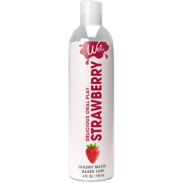Лубрикант на водній основі Wet Oral Play Strawberry, 118 мл, їстівний, без цукру – купити
