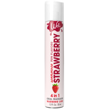 Зігрівальний лубрикант на водній основі Wet Warming Strawberry 4 in 1, без цукру, 30 мл – купити
