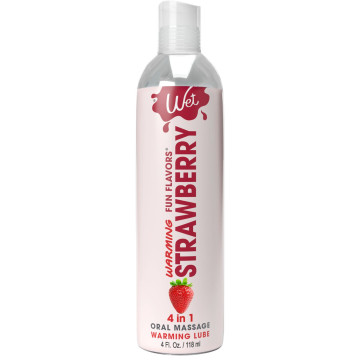 Зігрівальний лубрикант на водній основі Wet Warming Strawberry 4 in 1, без цукру, 118 мл – купити