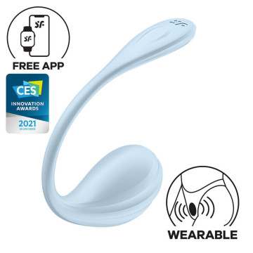 Смарт-віброяйце Satisfyer Smooth Petal Connect App Light Blue, 12 режимів вібрації – купити