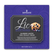 Пробник гелю для мінету Sensuva Lic-o-licious Blueberry Muffin (6 мл), оліїстий, без цукру
