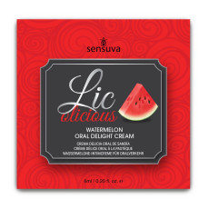 Пробник гелю для мінету Sensuva Lic-o-licious Watermelon (6 мл), оліїстий, без цукру