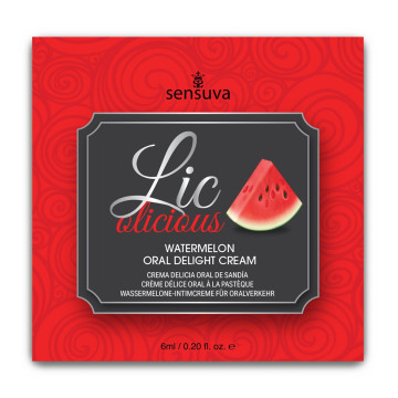 Пробник гелю для мінету Sensuva Lic-o-licious Watermelon (6 мл), оліїстий, без цукру – купити