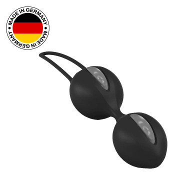 Вагінальні кульки Fun Factory SMARTBALLS DUO, чорно-сірі, 2 шт, діаметр 3,2 та 3,6 см – купити
