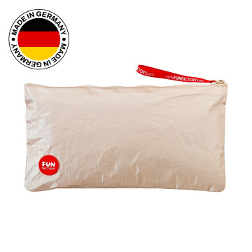 Сумка для секс-іграшок Fun Factory TOYBAG M, золотиста, на блискавці, 25x12 см  – купити