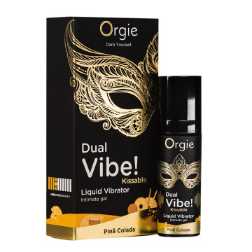 Рідкий вібратор Orgie Dual Vibe! Pina Colada Kissable Liquid Vibrator, 15 мл – купити