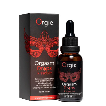 Збуджувальні краплі для клітора Orgie Orgasm Drops Kissable, 30 мл, тепло-холод, смак яблука – купити