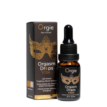 Збуджувальні краплі для клітора Orgie Orgasm Drops Vibe!, 15 мл, тепло-холод, ефект вібрації – купити