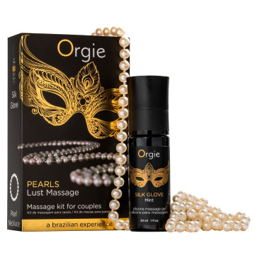Набір для перлинного масажу Orgie – Pearls Lust Massage (30 мл), силіконовий гель, намисто – купити