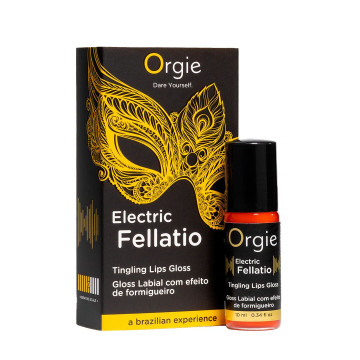 Блиск для губ з ефектом вібрації Orgie Electric Fellatio Lips Gloss, 10 мл, смак фруктового асорті – купити