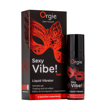 Рідкий вібратор Orgie Sexy Vibe! Hot, 15 мл, зігрівальний, дуже потужний, зі смаком полуниці – купити