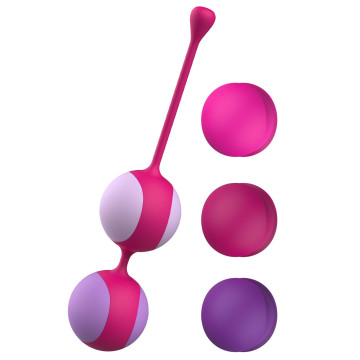 Вагінальні кульки Liebe Kewos — Cerise/Candy Violet, 5 кульок у комплекті, 15, 25, 35, 45 та 55 г – купити