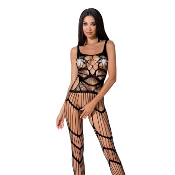 Бодістокінг Passion BS058 black, комбінезон, дуже повітряний – купити