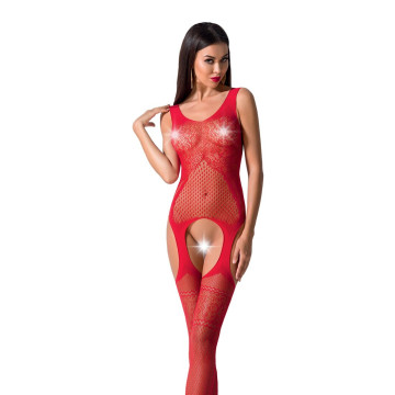 Бодістокінг Passion BS061 red, комбінезон, імітація панчіх – купити