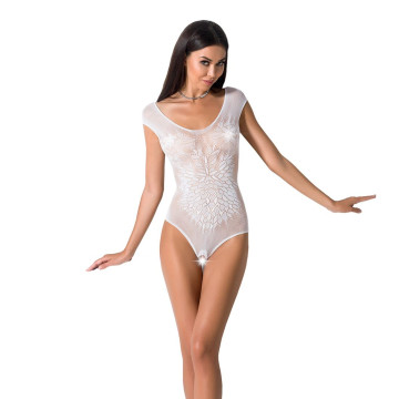 Бодістокінг Passion BS064 One Size, White, боді, закрите плече, відкритий доступ – купити
