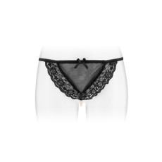 Трусики-стрінги з перлинною ниткою Fashion Secret KATIA Black