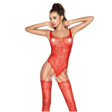 Бодистокинг Passion red, комбинезон, имитация боди и чулок