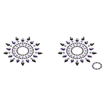 Пестіс з кристалів Petits Joujoux Gloria set of 2 - Black/Purple, прикраса на груди – купити