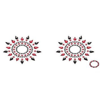 Пестіс з кристалів Petits Joujoux Gloria set of 2 - Black/Red, прикраса на груди – купити