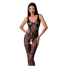Бодістокінг Passion BS069 black, комбінезон, імітація панчох і боді
