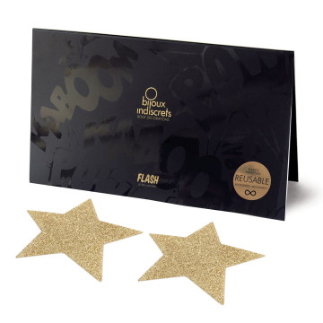 Пестіс - стикини Bijoux Indiscrets - Flash Star Gold, наклейки на соски – купити