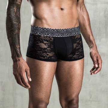 Чоловічі мереживні труси боксери, One Size Black – купити