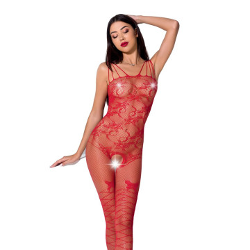 Ажурний бодістокінг з інтимними вирізами Passion BS076 red – купити