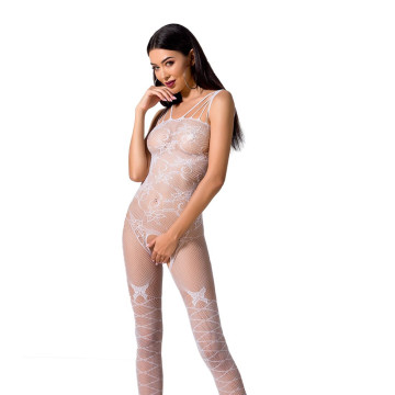 Ажурний бодістокінг з інтимними вирізами Passion BS076 white – купити
