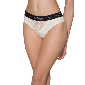 Трусики з широкою гумкою і мереживом Passion PS001 PANTIES S, ecru – купити