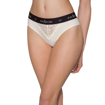 Трусики з широкою гумкою і мереживом Passion PS001 PANTIES XL, ecru – купити