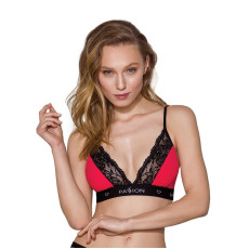 Еластичний топ з мереживом Passion PS001 TOP M, red-black
