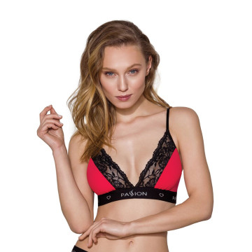 Еластичний топ з мереживом Passion PS001 TOP M, red-black – купити