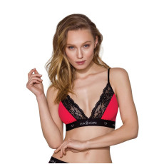 Еластичний топ з мереживом Passion PS001 TOP S, red-black