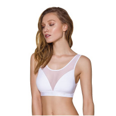 Топ з прозорою вставкою Passion PS002 TOP L, white