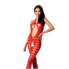 Сітчастий бодістокінг з відкритим животом Passion BS081 red