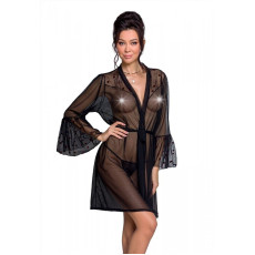 Повітряний пеньюар Passion LOVELIA PEIGNOIR L/XL, black