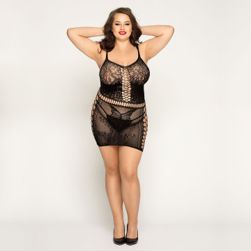 Сукня-сітка з метеликами Size Plus Black – купити