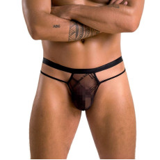 Чоловічі прозорі стринги Passion 029 THONG COLLIN XXL/XXXL Black, сітка
