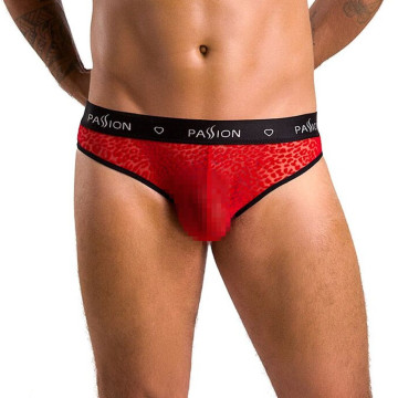 Чоловічі напівпрозорі труси Passion 031 SLIP MIKE XXL/XXXL Red, під леопард – купити