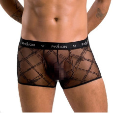 Чоловічі прозорі боксери Passion 032 SHORT JAMES L/XL Black, сітка