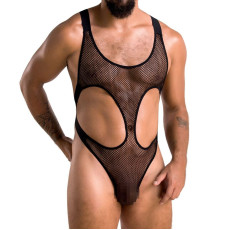 Чоловіче сітчасте боді Passion 040 LEON S/M Black, сітка, резинки